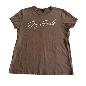 Dry Goods Original Women’s Crewneck T-shirt Brown Originality Top Casual Sz XL